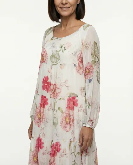 Kleid 2-tlg. mit Seide in wei� von Made in Italy