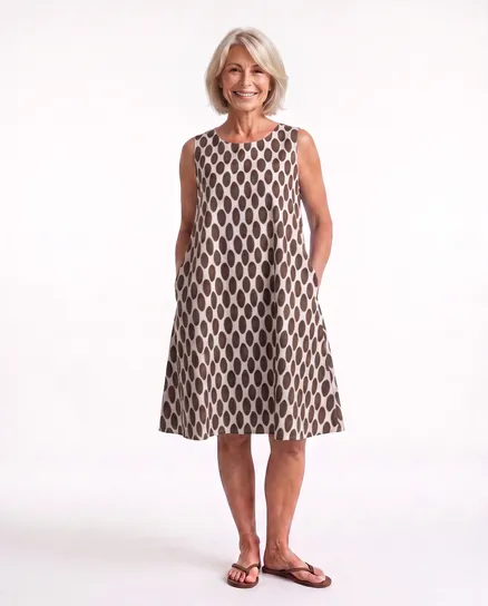Kleid A-Linie in beige von Italia Moda