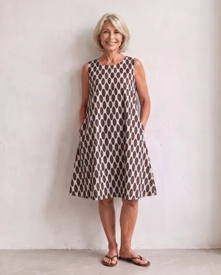Kleid A-Linie in beige von Italia Moda