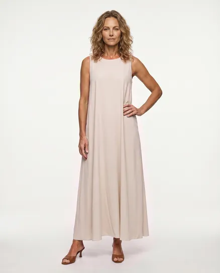 Kleid A-Linie in beige von Made in Italy