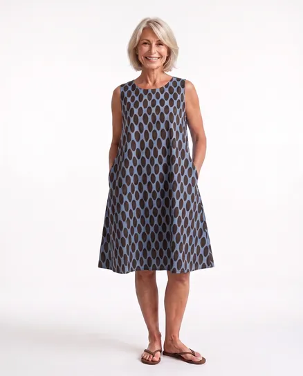 Kleid A-Linie in blau von Italia Moda