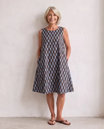 Kleid A-Linie in blau von Italia Moda