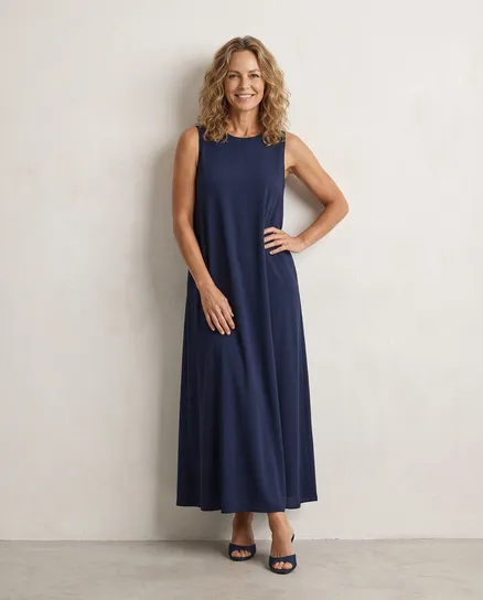 Kleid A-Linie in blau von Made in Italy