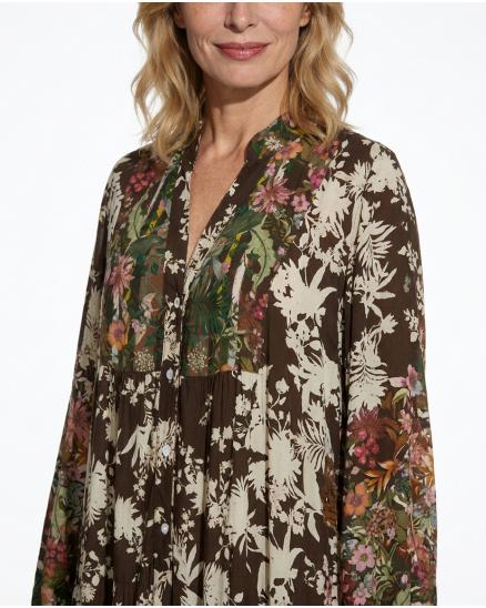 Kleid A-Linie Floral in braun von H. Trend