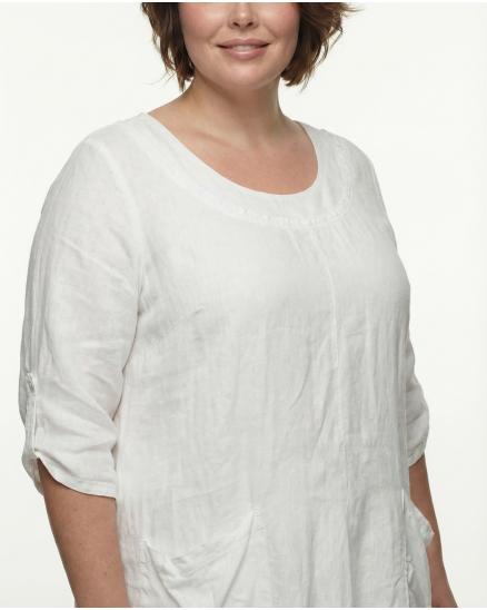 Kleid A-Linie Leinen in weiss von Diana