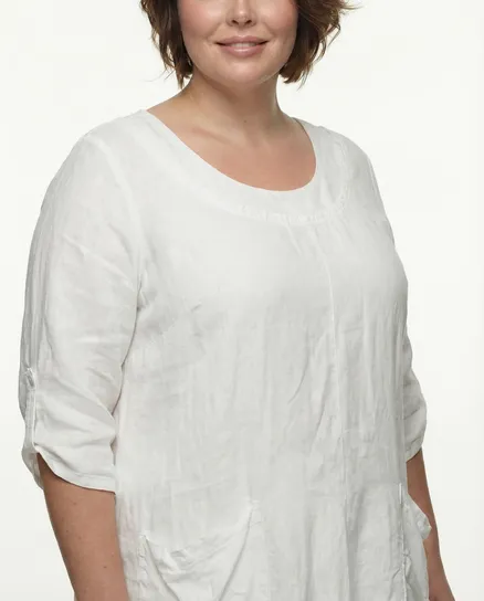Kleid A-Linie Leinen in wei� von Diana