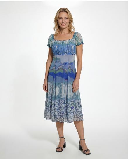 Kleid A-Linie mit Print in aqua von Lulu H