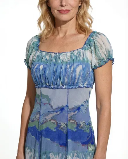 Kleid A-Linie mit Print in aqua von Lulu H