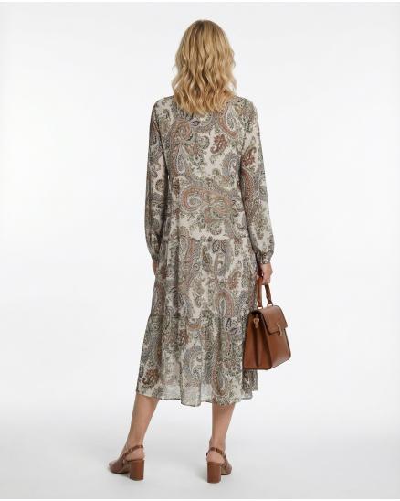 Kleid A-Linie mit Seide in beige von Diana