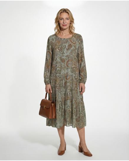 Kleid A-Linie mit Seide in grau von Diana