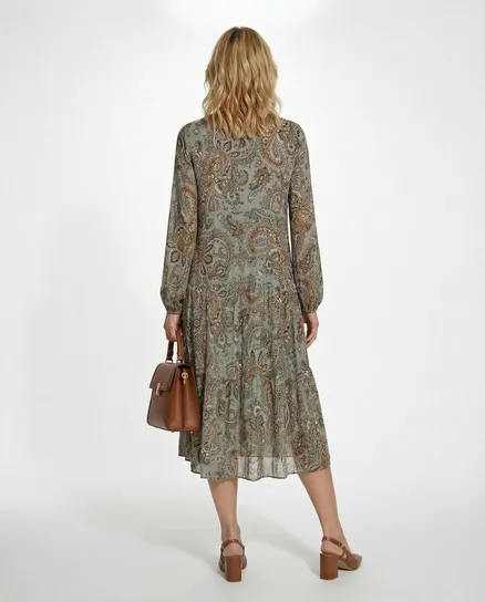 Kleid A-Linie mit Seide in grau von Diana