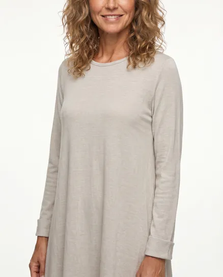 Kleid A-Linie mit Viskose in beige von Diana