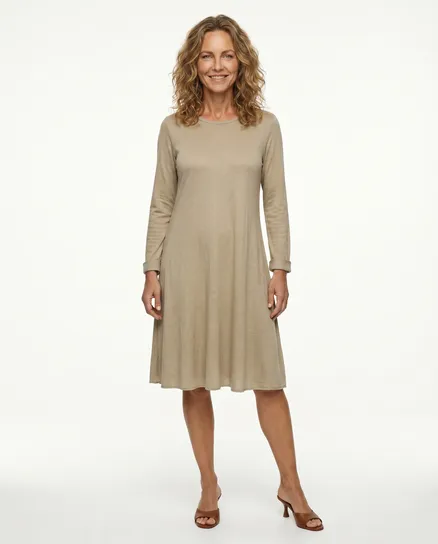 Kleid A-Linie mit Viskose in karamell von Diana