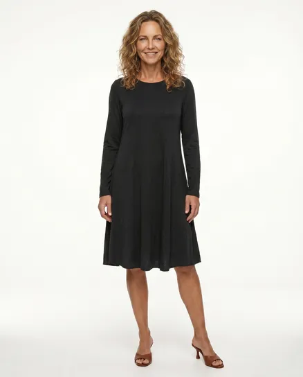 Kleid A-Linie mit Viskose in schwarz von Diana
