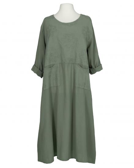 Kleid B�ndchenstickerei in salbei von Made in Italy