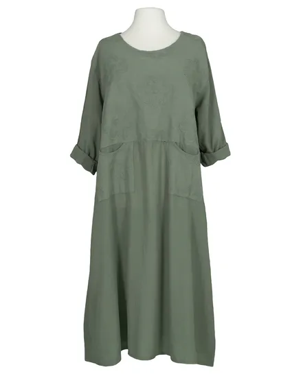 Kleid mit Stickerei in salbei von Made in Italy