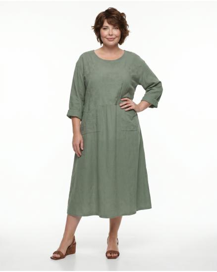 Kleid B�ndchenstickerei in salbei von Made in Italy