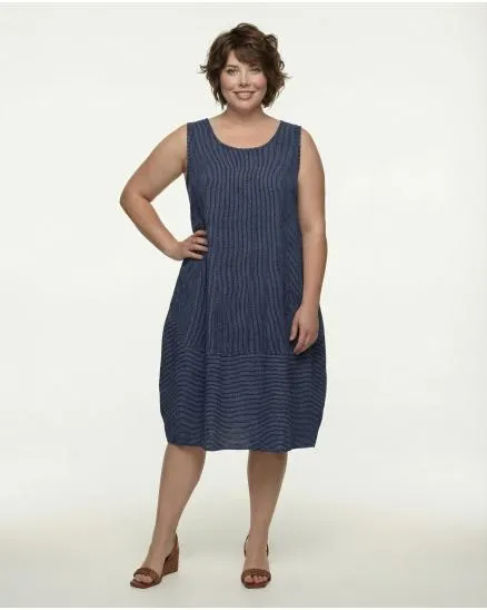 Kleid Ballonform in dunkelblau von Made in Italy