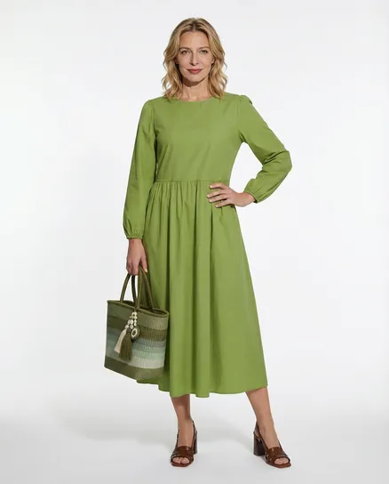 Kleid Baumwolle in apfelgr�n von Made in Italy
