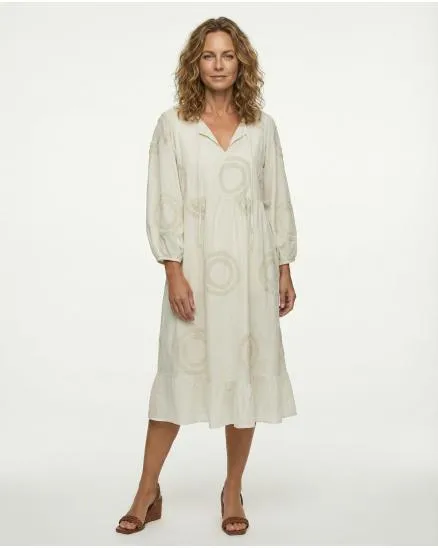 Kleid Baumwolle in beige von H. Trend