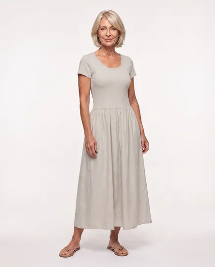 Kleid Baumwolle in beige von Selected Touch