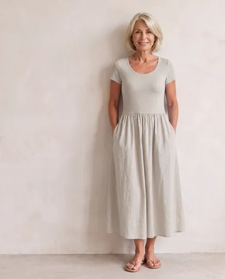 Kleid Baumwolle in beige von Selected Touch