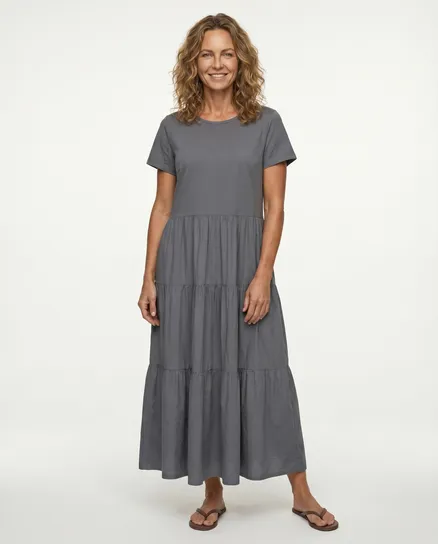 Kleid Baumwolle in grau von Wendy
