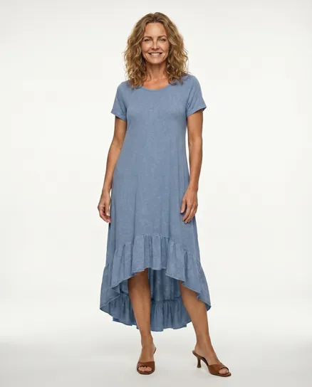 Kleid Baumwolle in hellblau von Esvivid