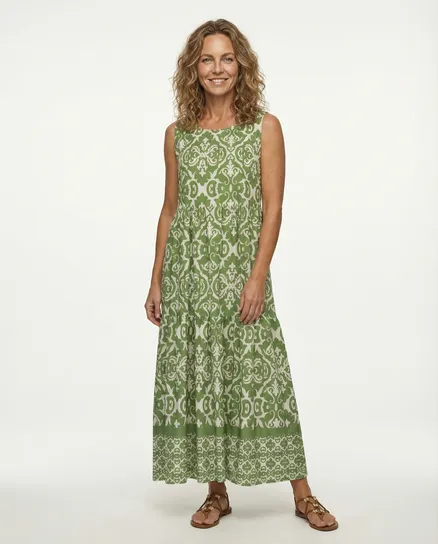 Kleid Baumwolle in khaki von Made in Italy