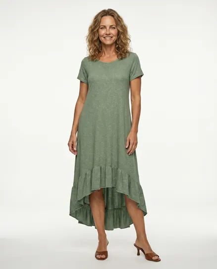 Kleid Baumwolle in khaki von Esvivid