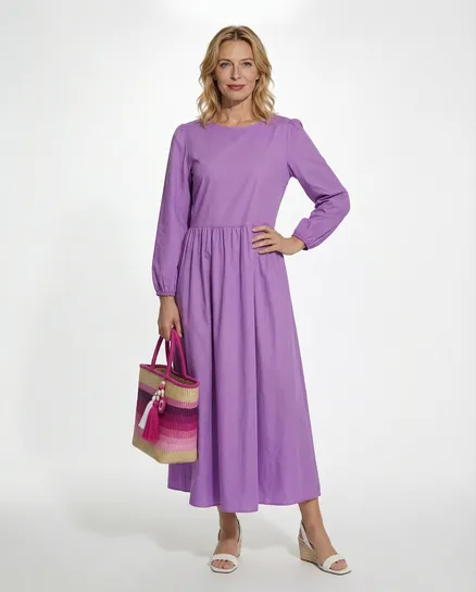 Kleid Baumwolle in lila von Made in Italy