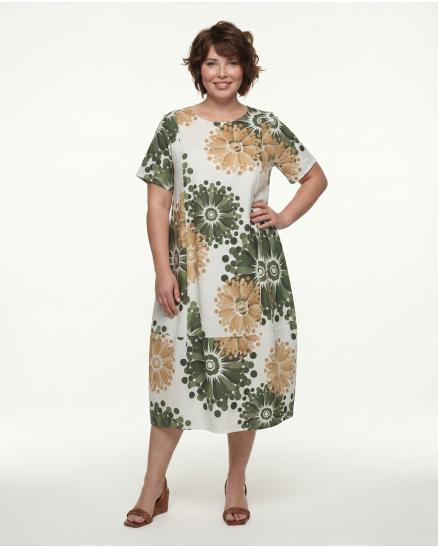 Kleid Baumwolle in oliv von Made in Italy