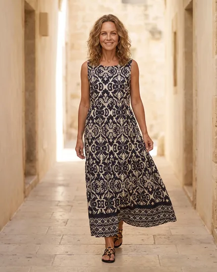 Kleid Baumwolle in schwarz von Made in Italy