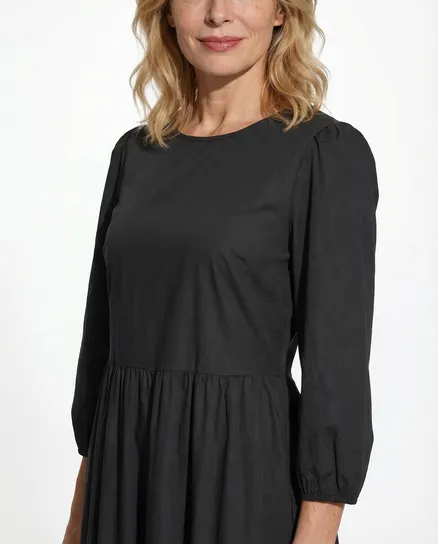 Kleid Baumwolle in schwarz von Made in Italy