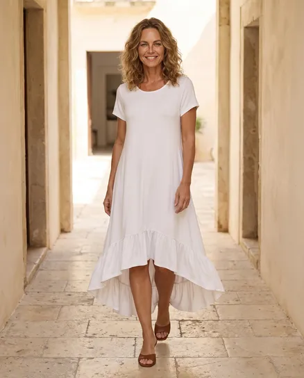 Kleid Baumwolle in wei� von Esvivid