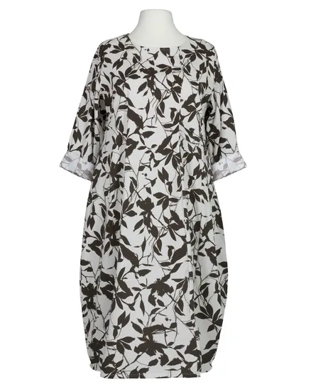 Kleid Baumwolle Floral in braun von Made in Italy