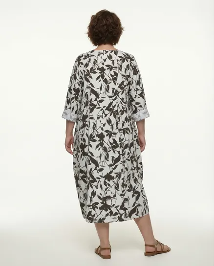 Kleid Baumwolle Floral in braun von Made in Italy
