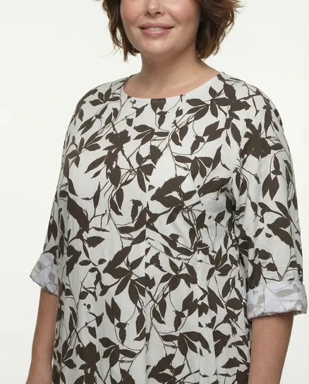 Kleid Baumwolle Floral in braun von Made in Italy