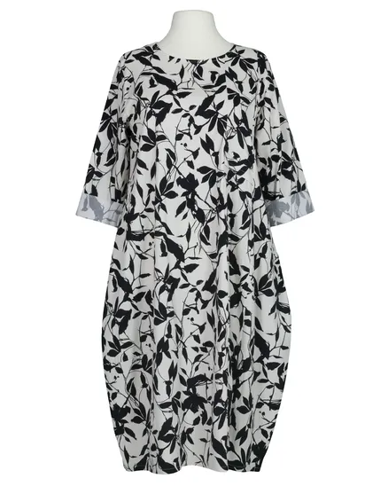 Kleid Baumwolle Floral in schwarz von Made in Italy