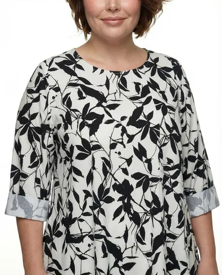 Kleid Baumwolle Floral in schwarz von Made in Italy