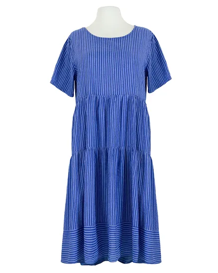 Kleid Baumwolle mit Streifen in royalblau von Made in Italy