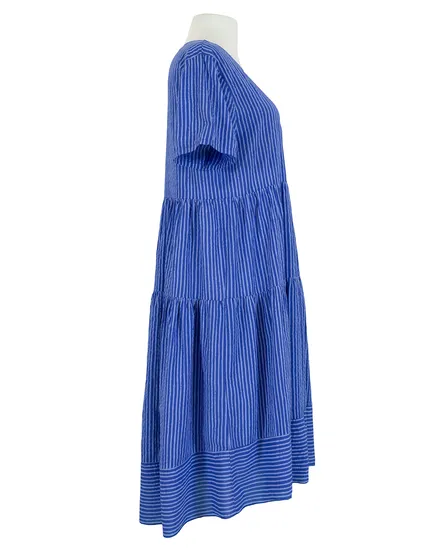 Kleid Baumwolle mit Streifen in royalblau von Made in Italy