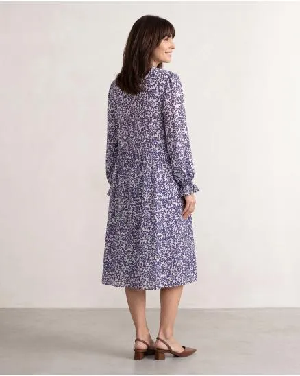 Kleid Blumenmuster in blau von Made in Italy