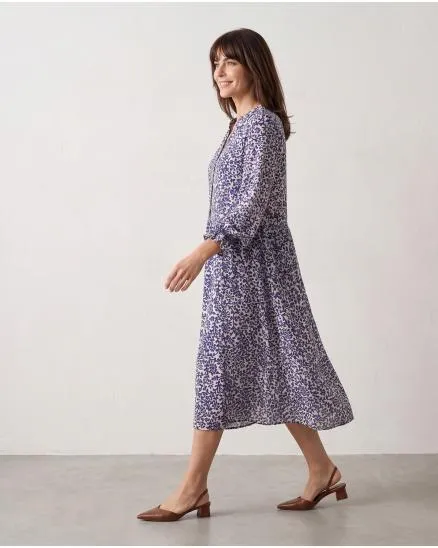 Kleid Blumenmuster in blau von Made in Italy