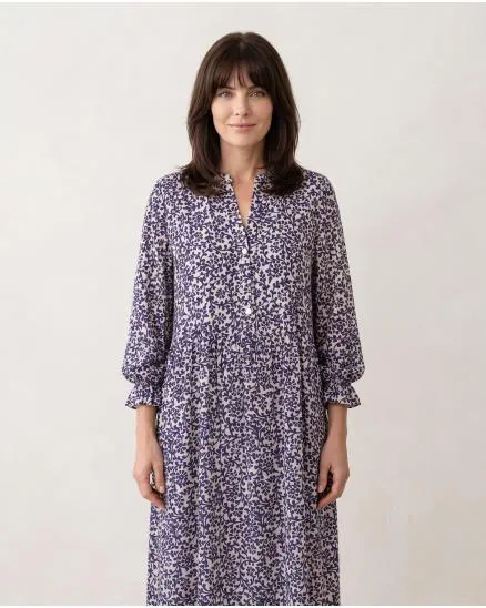 Kleid Blumenmuster in blau von Made in Italy