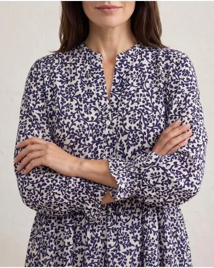 Kleid Blumenmuster in blau von Made in Italy