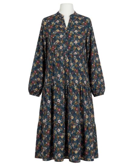Kleid Blumenmuster in blau von Made in Italy