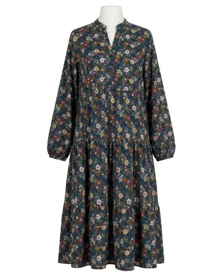 Kleid Blumenmuster in blau von Made in Italy