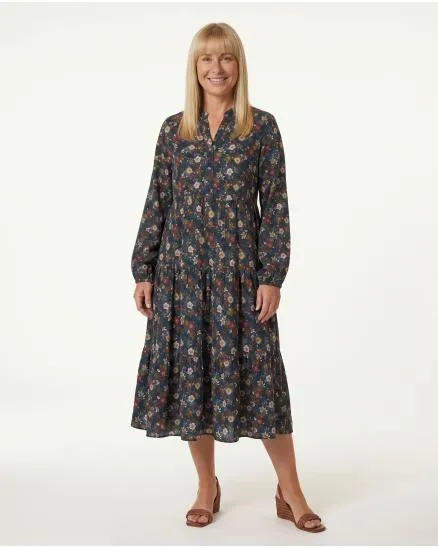 Kleid Blumenmuster in blau von Made in Italy