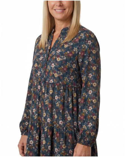 Kleid Blumenmuster in blau von Made in Italy